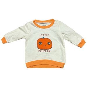 Baby Sweater 3-6M White Little Pumpkin Fall Halloween Thanksgiving Outfit NWT